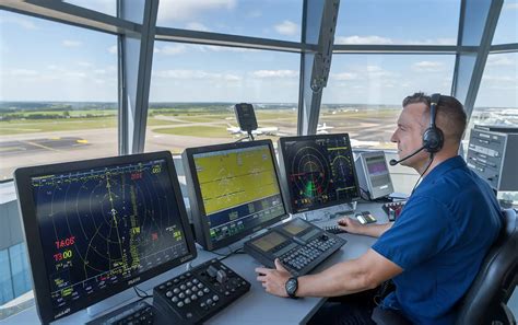Controlador de tráfico aéreo en acción
