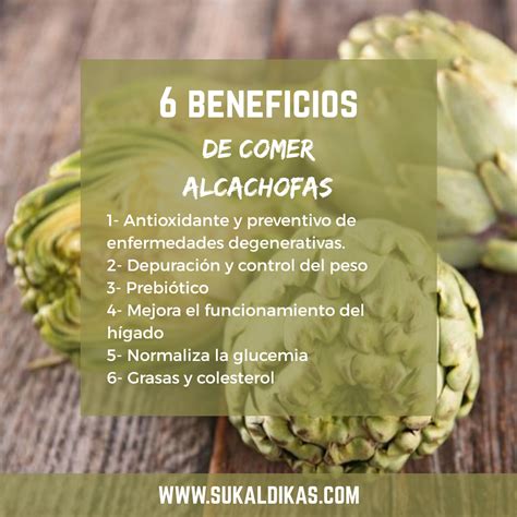 Infografía con los beneficios de las alcachofas