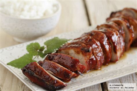 Cerdo laqueado chino en rodajas