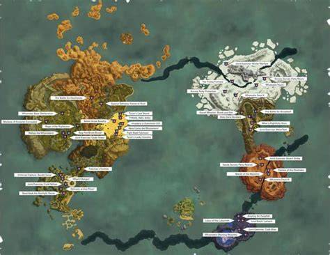 Mapa de Ni no Kuni 2 con ubicaciones de monstruos del caos