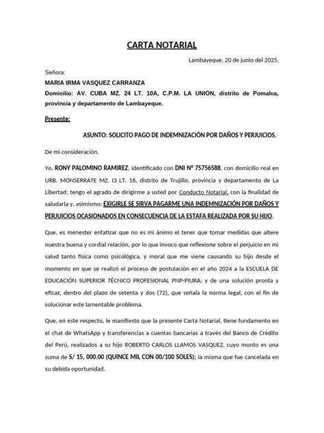 Documento con la carta de confesión de César Román