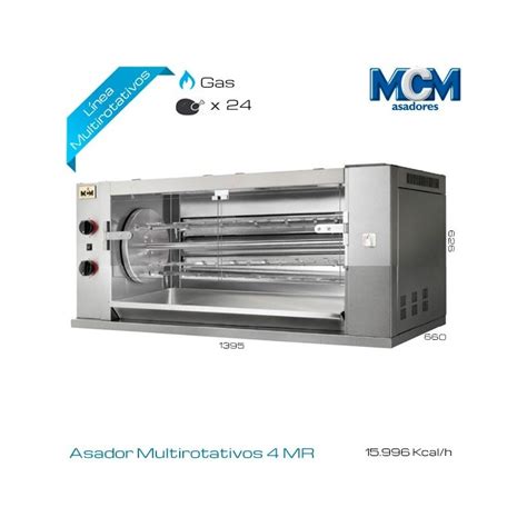 Asador de pollos MCM 6EG/EE con puertas de cristal