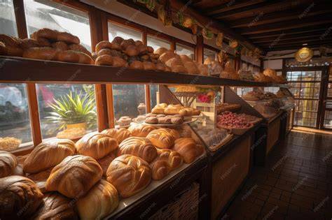 Panadería tradicional con pan recién horneado
