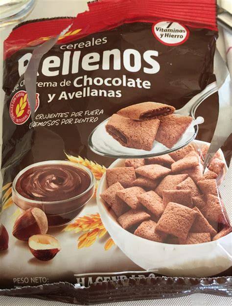 Cereales rellenos de chocolate y avellanas