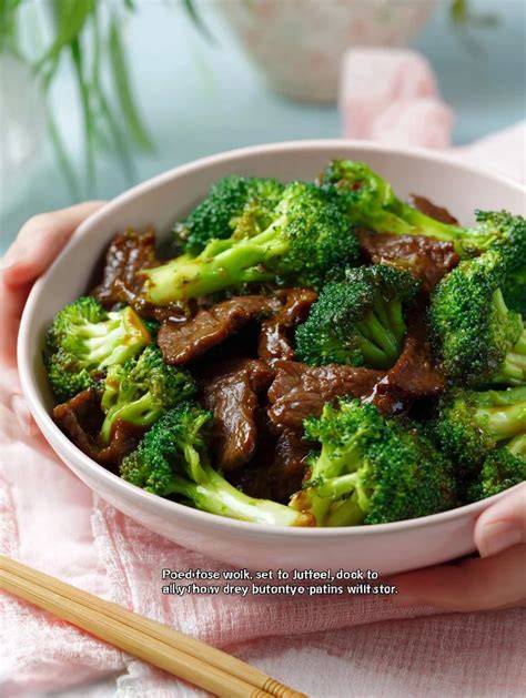 Plato de carne con brócoli