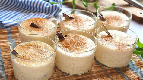 Arroz con leche con Baileys en copas individuales