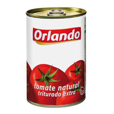 Lata de tomate triturado con golpes o abolladuras