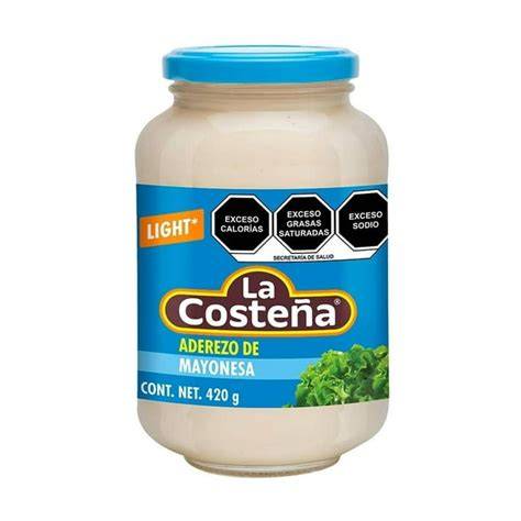 Ingredientes de la mayonesa light La Costeña
