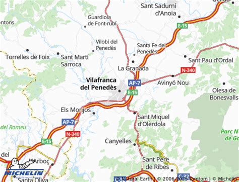 Mapa de ubicación de Vilafranca del Penedès en Barcelona