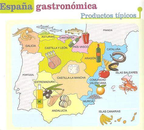 Mapa de la diversidad gastronómica de España