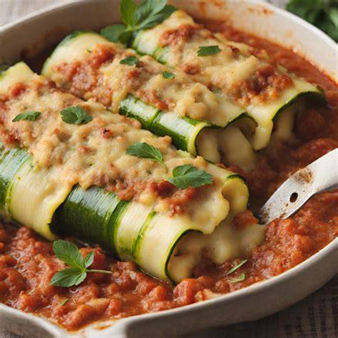 Canelones de calabacín rellenos de arroz