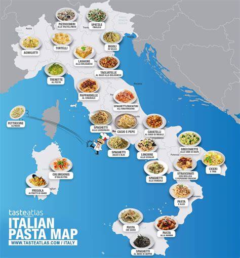 Mapa de la difusión de la pasta en Italia