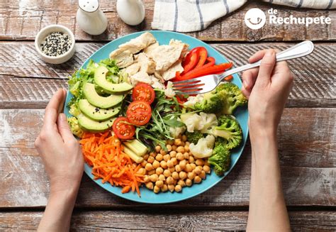 Plato con alimentos saludables para una dieta equilibrada