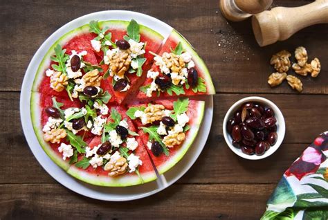 Sandía con ingredientes salados