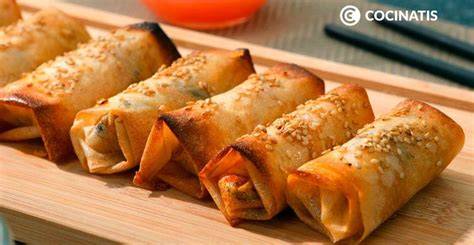 Rollitos de pasta brick dorados al horno