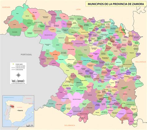 Mapa de la provincia de Zamora con los municipios de la Mancomunidad Tierra de Campos, Pan y Lampreana resaltados