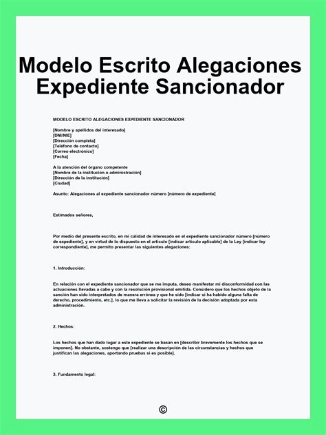 Documento oficial de notificación de expediente sancionador