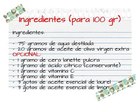 Ingredientes para crema de yema