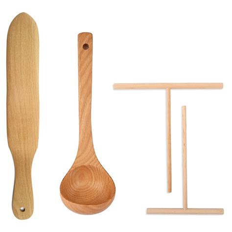 Conjunto de espátulas y cucharón para crepes
