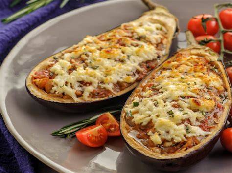 Berenjenas rellenas al horno con queso