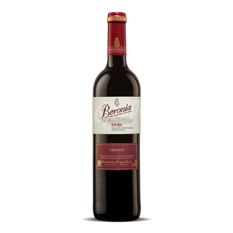 Botella de vino tinto crianza