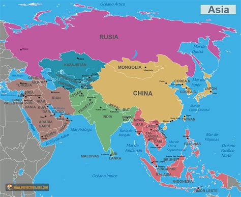 Mapa de las regiones de Asia donde se utiliza el curry