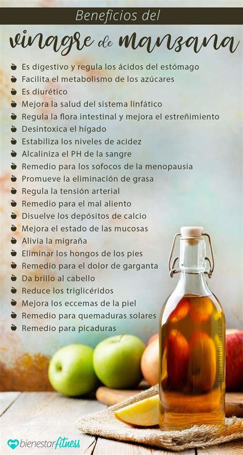 Infografía con los beneficios del vinagre de manzana para la piel