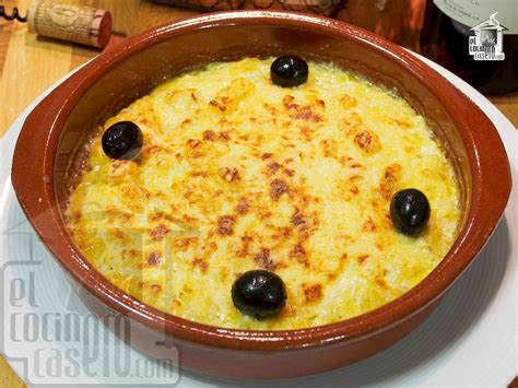Ingredientes para bacalao con nata