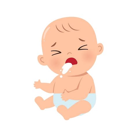 Bebé regurgitando leche con un eructo