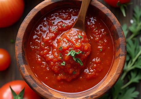 Preparación de la salsa de tomate casera