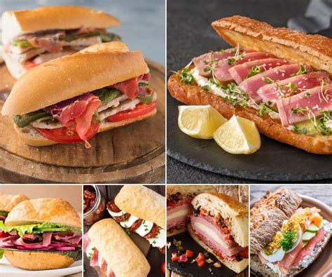 Variedad de bocadillos y sándwiches