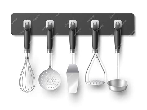 Utensilios de cocina metálicos relucientes