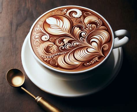 Café latte con arte latte