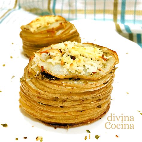 Milhoja de patata y queso