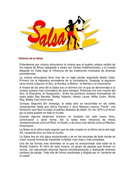 Infografía sobre la historia de la salsa y sus principales exponentes