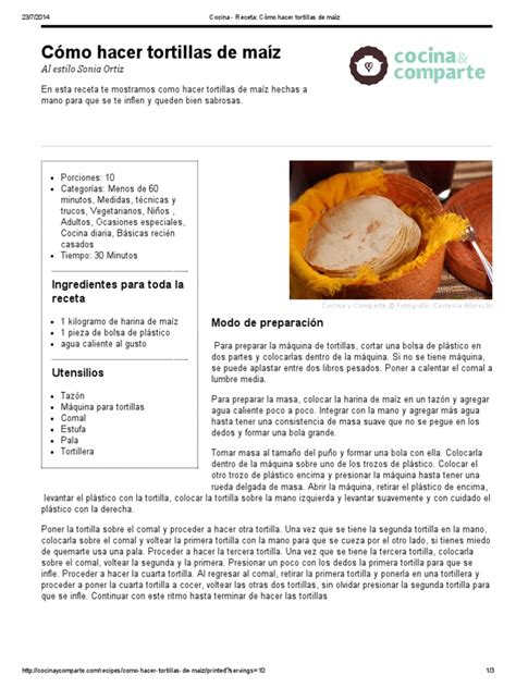 Ingredientes para hacer tortillas de maíz