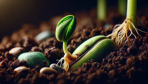 Semillas germinando en una probeta