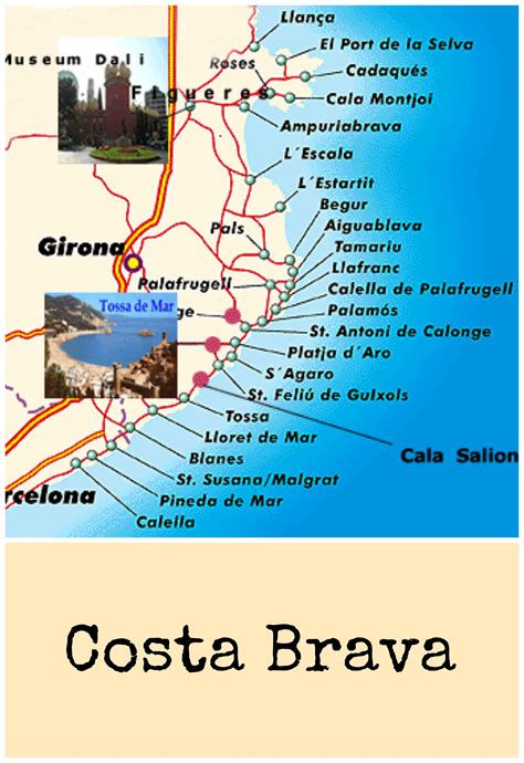 Mapa de la Costa Brava con Pals resaltado