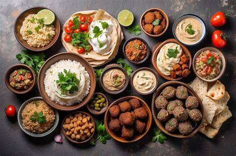 Platos variados con tahini
