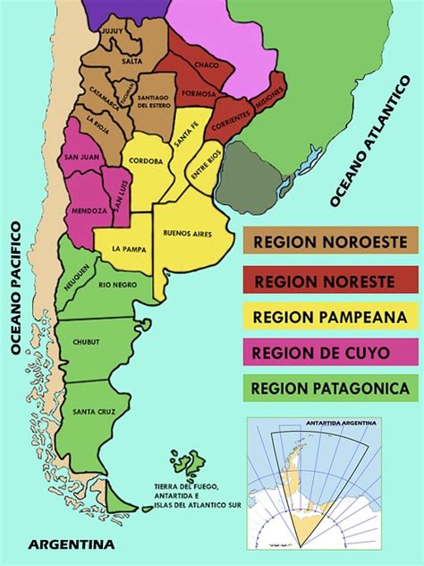 Mapa de las regiones de Argentina con sus empanadas características