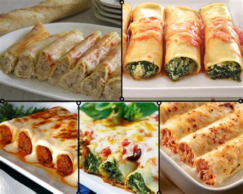 Canelones de tortilla con diferentes rellenos