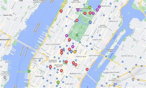 Mapa interactivo de Nueva York destacando restaurantes y tiendas sin gluten