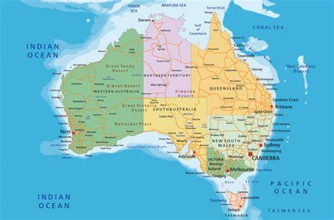 Mapa de distribución de Acacia baileyana en Australia
