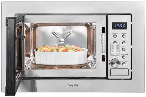 Microondas con interior de acero inoxidable y plato giratorio