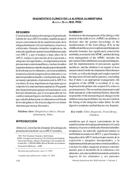 Proceso de diagnóstico de alergia alimentaria
