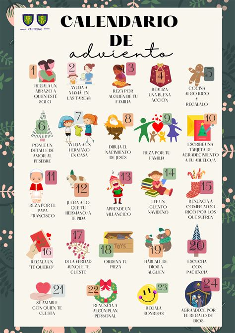 Ilustración histórica de un calendario de adviento tradicional