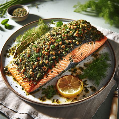 Salmón fresco con hierbas