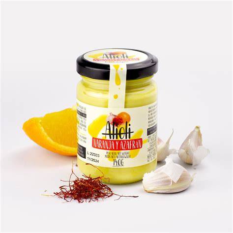 Alioli ecológico con azafrán y naranja