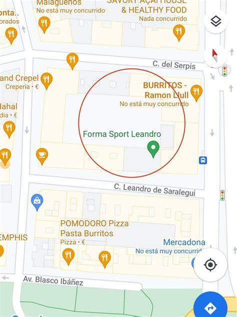 Mapa de la ubicación de los restaurantes mencionados