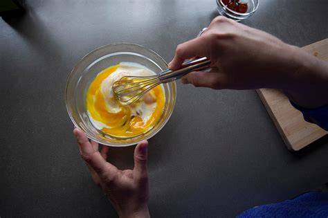 Tortilla de mayonesa y huevo cocinada en microondas